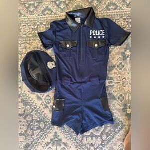 Navy Blue Police Halloween Costume with Hat XS /S